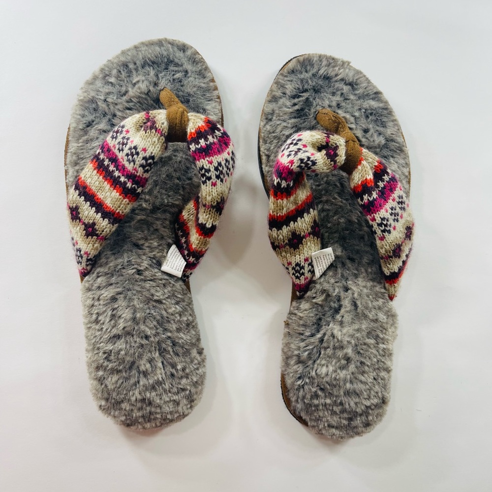 FLUFFLY MEMORY FOAM SANDALS DLUXE BY DEARFOAMS SIZE MEDIUM US 7-8